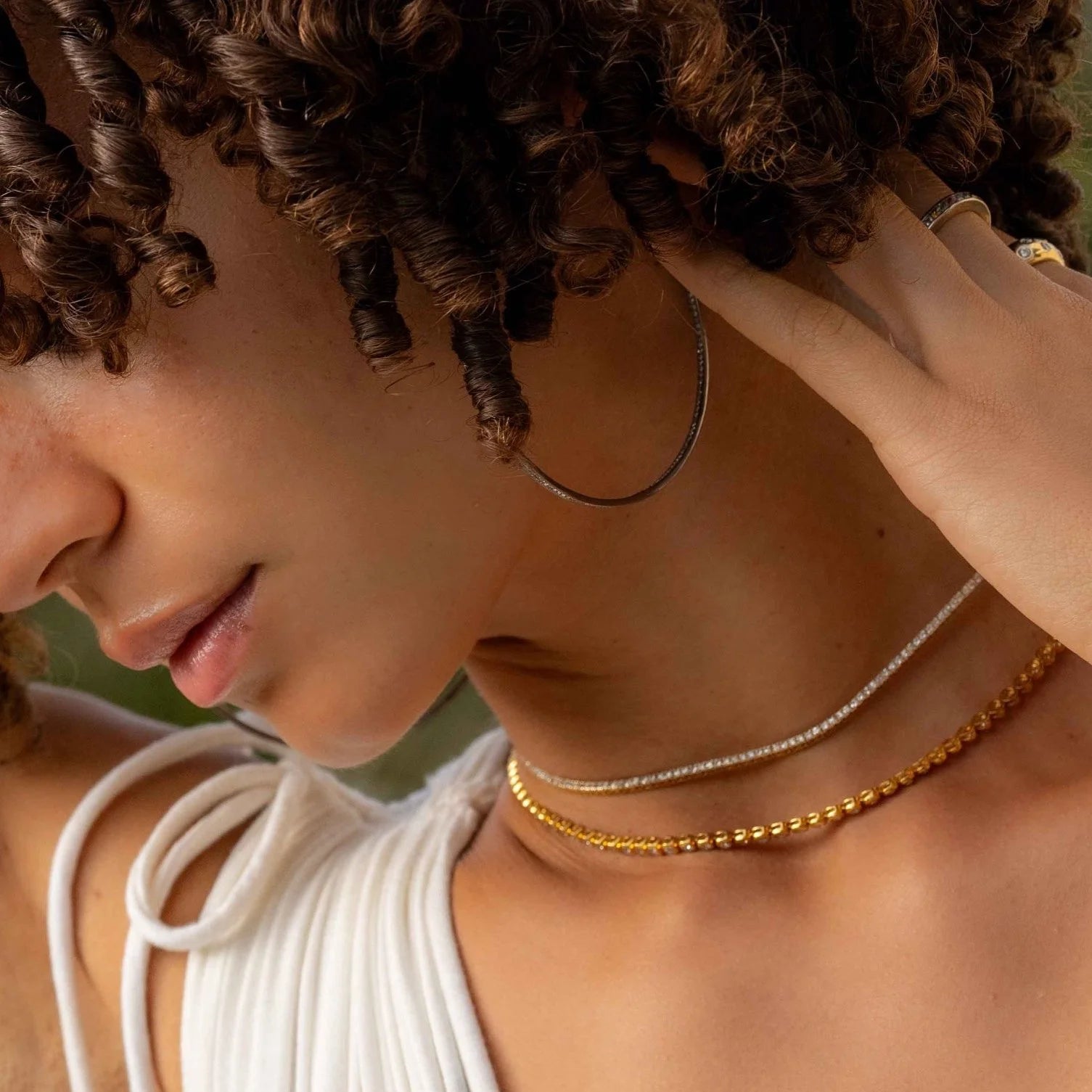 White Gold Diamond Tennis Necklace