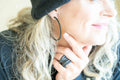 Black Rhodium Hoops- 2 Sizes